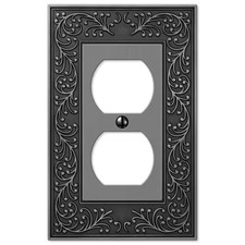 English Garden 1 Gang Duplex Metal Wall Plate - Antique Nickel picture