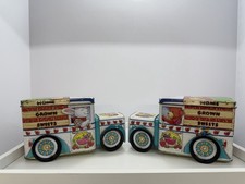 2 x Vintage 1980s Home Grown Sweets Metal Truck Tins – Farmhouse Kitchen Decor picture