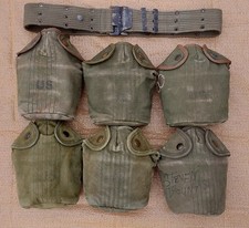 Vietnam Era Lot of M1956 Canteen Covers M1936 Pistol Belt picture