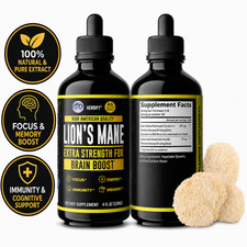 Lions Mane Mushroom Liquid Extract 4oz Tincture Herbal Drops Focus Brain Memory picture
