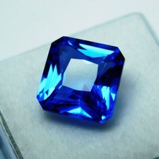 AAA+ 10.60 Ct Natural Flawless Blue Sapphire Square Cut Certified Loose Gemstone picture