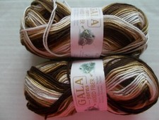 Gala Mixed Fiber sport yarn, brown shades, lot of 2 picture