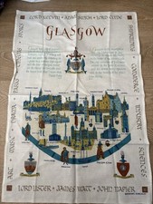 Vintage Glasgow Tea Towel Wall Hanging New BNWOT 100% Cotton Kirkcaldy Lockhart picture