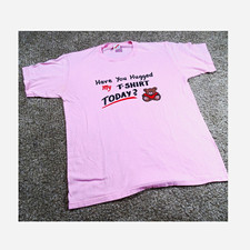 Vintage 90s Pink Teddy Bear Jerzees Graphic T-Shirt Large Single Stitch Style picture
