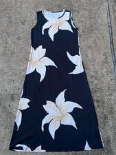 EMERY ROSE Floral Maxi Dress Size L Black White Sleeveless Long picture