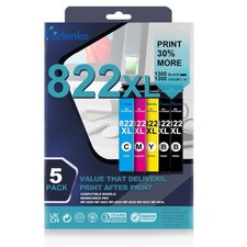 5PK 822XL Ink Cartridges For Epson WF-3820 WF-4820  WF-3823 WF-4830 picture