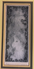 Nancy Nemec Signed Etching Lenore Unicorn 1980 Rare Ltd Ed Print 8/11 Fine Art picture