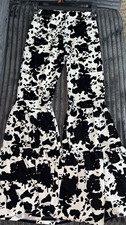 Park Avenue Size S Black & White Animal Print Flare Pants picture