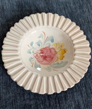 Vintage Italian Style Ceramic Bowl Hand Painted Pink Rose picture