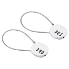 Small Combination Lock 7.8 Inch 2 Pack 3 Digit Padlock for Gym Locker White picture