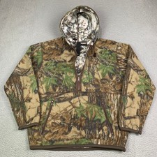 Vintage Cabela's Reversible Jacket Mens M Arctic Snow x Woodland 1/2 Zip Anorak picture