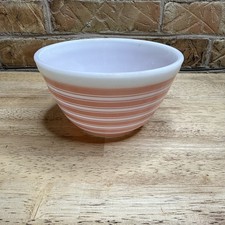 VTG Pyrex 401 PINK STRIPE Mixing Bowl 1 1/2 Pint - Small Nesting Bowl picture