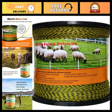 Upgraded Electric Fence Polywire 5050ft - 6 Stainless Steel Strands, Rust-Resist picture