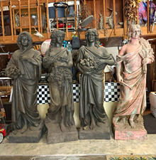 Rare Vintage Rike’s Department Store Four Seasons Life Size 7’ Garden Statue Set picture