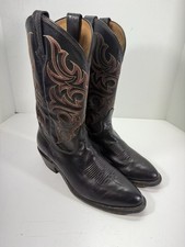 Tony Lama Townes Boots Men Size 10 D Brown Leather Western Style 7924 Rodeo USA picture