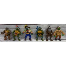 Vintage TMNT Action Figure Lot of 6 Playmates Donatello Leonardo Michelangelo picture