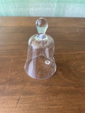 Vintage Etched Glass Floral Bell Clear Crystal Desk Dinner Bell Botanical picture