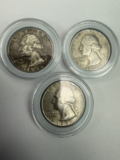 1951 1955 1956 Washington Quarter Lot | 90% Silver 25C Coins | Vintage U.S. picture
