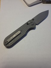 GEO KNIFE ETHEREAL CUTTER TITANIUM HANDLE STONEWASH BOHLER M390 BLADE 3