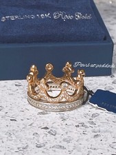 New Authentic Crislu Crown Sterling & Rose Gold Cz Ring W/ Gift Box 52 Size 6 picture