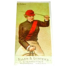1888 Allen & Ginter Racing Colors of the World Trading Card E.J. Baldwin N22a picture