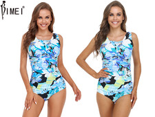 BIMEI Women's Mastectomy Swimsuit One-Piece Pocketed Swimwear Tummy Control #010 picture