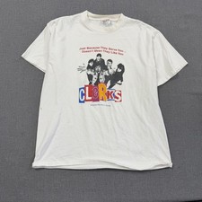 Vintage Clerks T-Shirt Mens Large White Movie Graphic Kevin Smith Hanes Tee picture