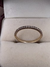 Zales 1/6 CT TW Diamond Shared Prong Wedding Anniversary Stackable Band 10K Gold picture