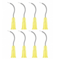 DDM 100Pcs Dental Infusor Applicator Delivery Tips Pre-Bent Metal Brush End 19G picture