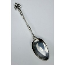 Vintage 800 Silver Florence Italy Souvenir Spoon Fleur-de-Lis 4.75 Inch picture