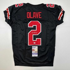Autographed/Signed Chris Olave Ohio State Black College Jersey JSA COA picture