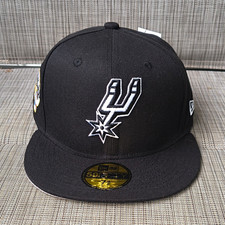 New Era 59FIFTY San Antonio Spurs NBA Finals Fitted Cap Black Size 7 3/8 picture