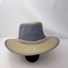 Dorfman Pacific DPC Mens L XL Outback Safari Hat Tan Gray Mesh Braided Band picture