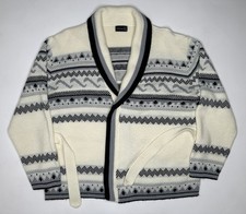 Vintage JC Penny Shawl Collar Fair Isle Belted Cardigan Sweater | L picture