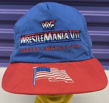 Vintage WWF Wrestlemania 7 Snapback Hat Hulk Hogan Sgt Slaughter 1991 90s RARE picture