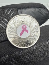 Canada 25 Cents 2006 Breast Cancer Pink Ribbon Quarter BU Mint Roll Colorized picture