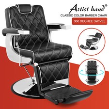 Artist hand Vintage Heavy Duty Hydraulic Recline Barber Chair Salon Beauty Black picture