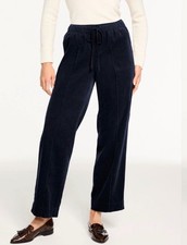 TALBOTS Navy Fine Wale Straight Leg Easy Pants Fits S-M OLD MONEY QUIET LUXURY picture