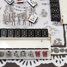 Black Day of the Dead Acrylic American Mahjong Luxury Hand Play Game Tiles picture