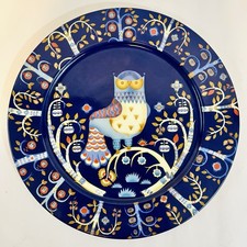 Iittala Taika Blue Owl Klaus Haapaniemi Dinner Plate - EUC picture