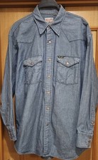 Vintage Wrangler Japan Herringbone Western Shirt Scovill Snap Large From Japan picture