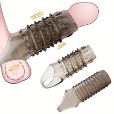 Men Penis Sheath Penis Extender Erection Enlarger Enhancer Sleeve Girth Extender picture