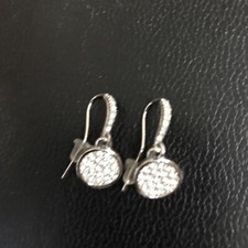 Lia Sophia Earrings Rhinestone Pave Silver Tone Lovely  picture
