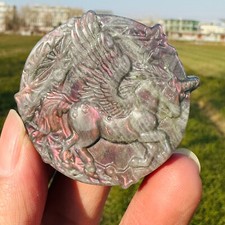 Natural purple Labradorite Pegasus Quartz Skull Crystal Specimen Reiki Healing picture