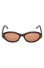 New MCM Women's Sunglasses 55mm Oval Burgundy Solid Caramel picture