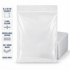 8x10 Clear Zip Bags 2 Mil Resealable Plastic Zipper Storage 25-1000 Count picture