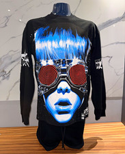 Hellstar The Future Is Black Men's Skull Logo Graphic Long Sleeve T-Shirt L picture