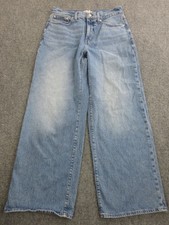 Madewell Jeans Womens 29 Light Wash Blue High Rise Wide Leg Relaxed Denim Pants picture