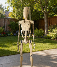 Life Size Battle Droid With backpack kit ready for display picture