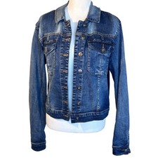 Lila Ryan Womens Medium Wash Denim Jacket Blue Size Large L Classic Button Up picture